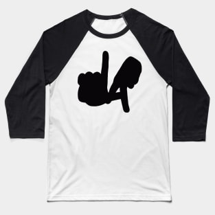 LA Hands Silhouette, Black Baseball T-Shirt